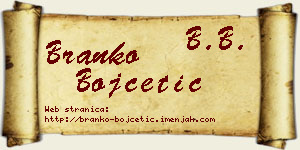 Branko Bojčetić vizit kartica